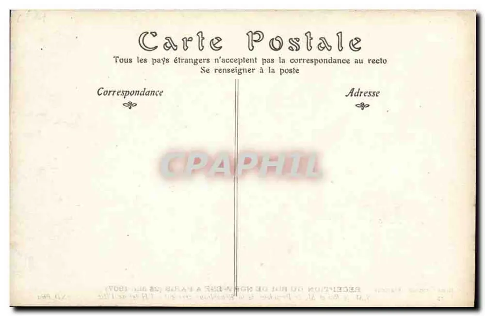 Empfang des norwegischen Königs in Paris — 30. Mai 1907 — Chiche Choussen-Plavliens, Nr. 22 - Rückseite
