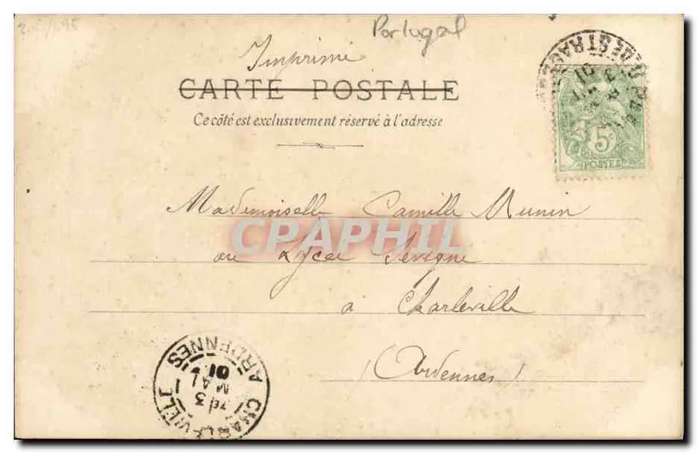 Carlos I, Rei de Portugal — 28ª Série N°13 — S.I.P. Paris - Verso