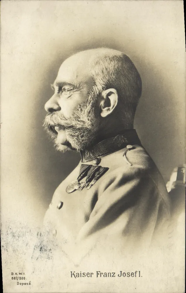 Kaiser Franz Josef I — retrato de busto — B.K.W.I. 887/208 - Frente