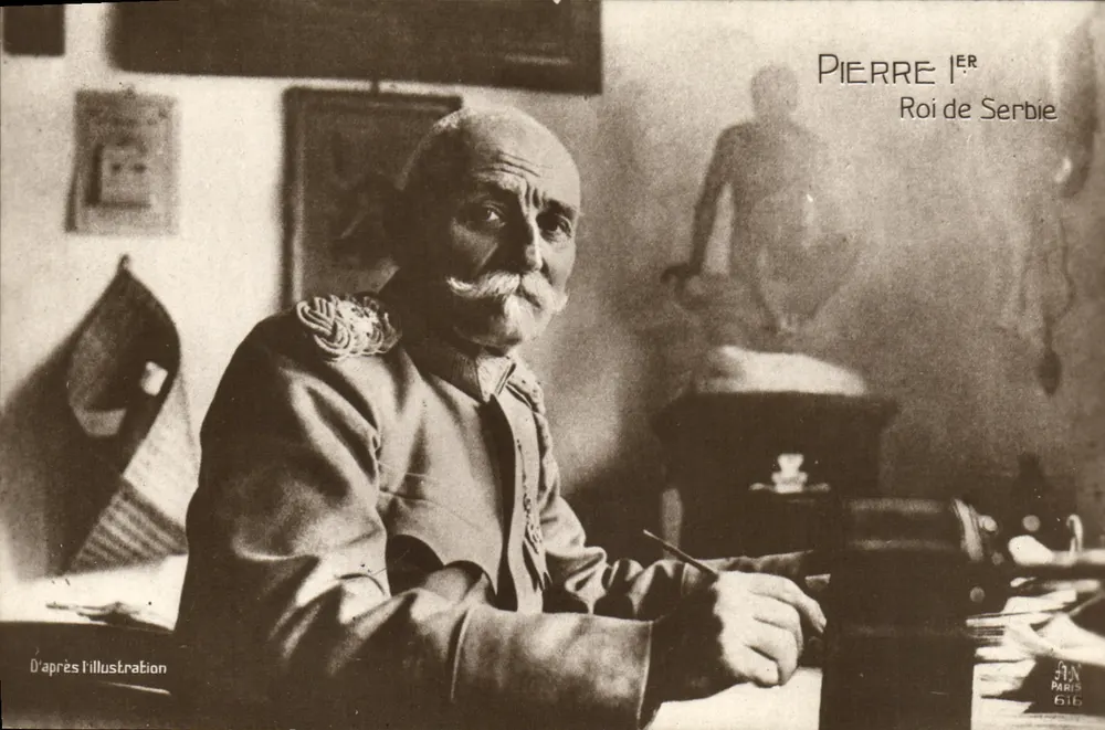 Pierre Ier, Rei da Sérvia — D'après l'Illustration — J.A.N. Paris 616 - Frente