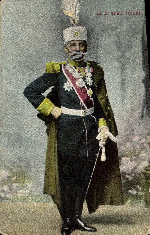 B. V. Kralj Petar — Retrato em uniforme militar — Editor não identificado - Frente