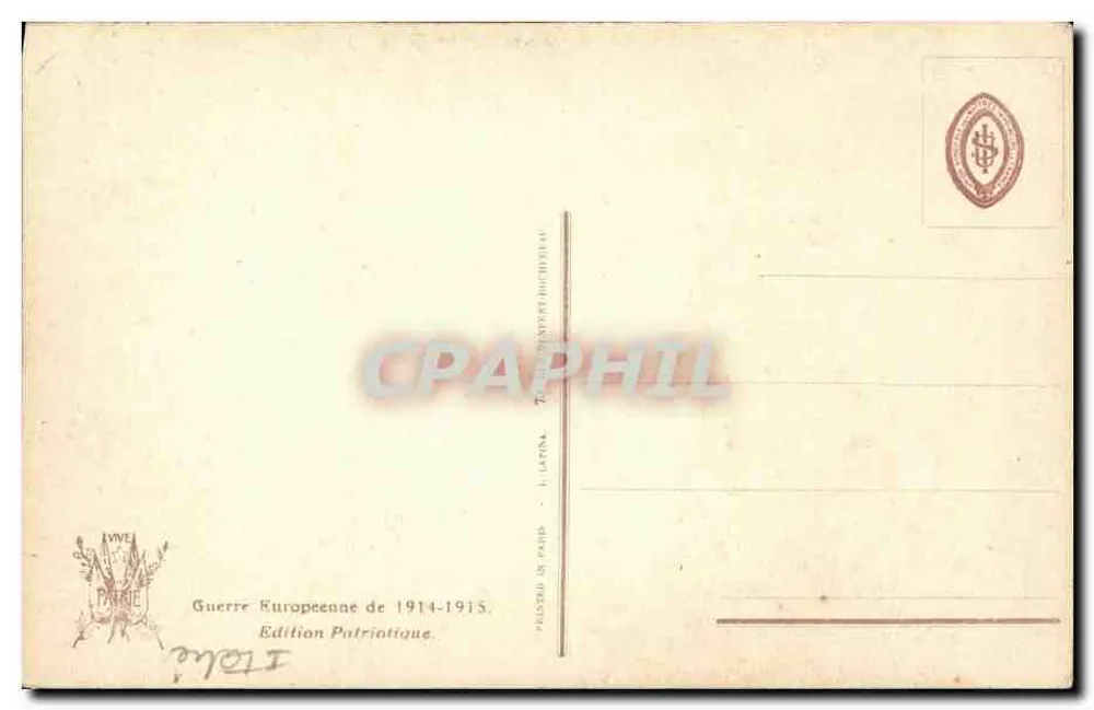 S.M. A Rainha Heloísa — A Graça da Aliança — Visado Paris 2291 - Verso