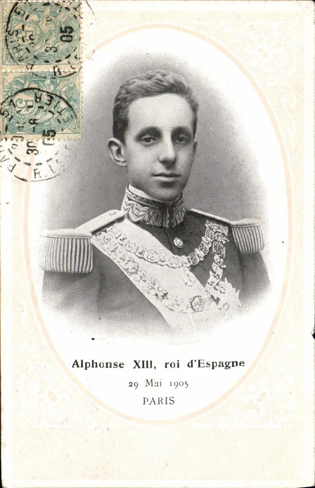 Alphonse XIII, König von Spanien — Portrait in Uniform — Paris, 29. Mai 1905 - Vorderseite