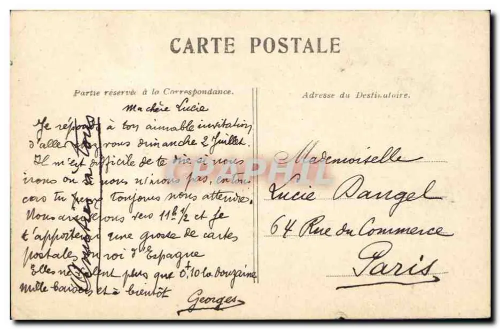 Alphonse XIII, König von Spanien — Portrait in Uniform — Paris, 29. Mai 1905 - Rückseite