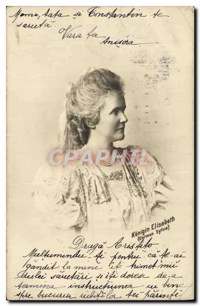 Retrato da Rainha Elisabeth (Carmen Sylva) — Editora desconhecida, número de série não visível - Frente