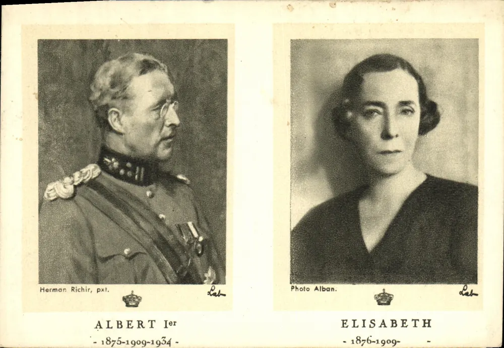 Albert Ier et Elisabeth — portraits officiels — Édition L.A.B. Bruxelles - Frente