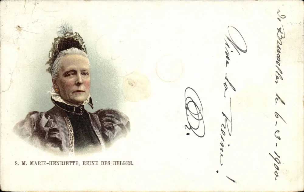 S.M. Marie-Henriette, Königin der Belgier — Portrait im Buste — Verlag nicht sichtbar, Seriennummer nicht lesbar - Vorderseite