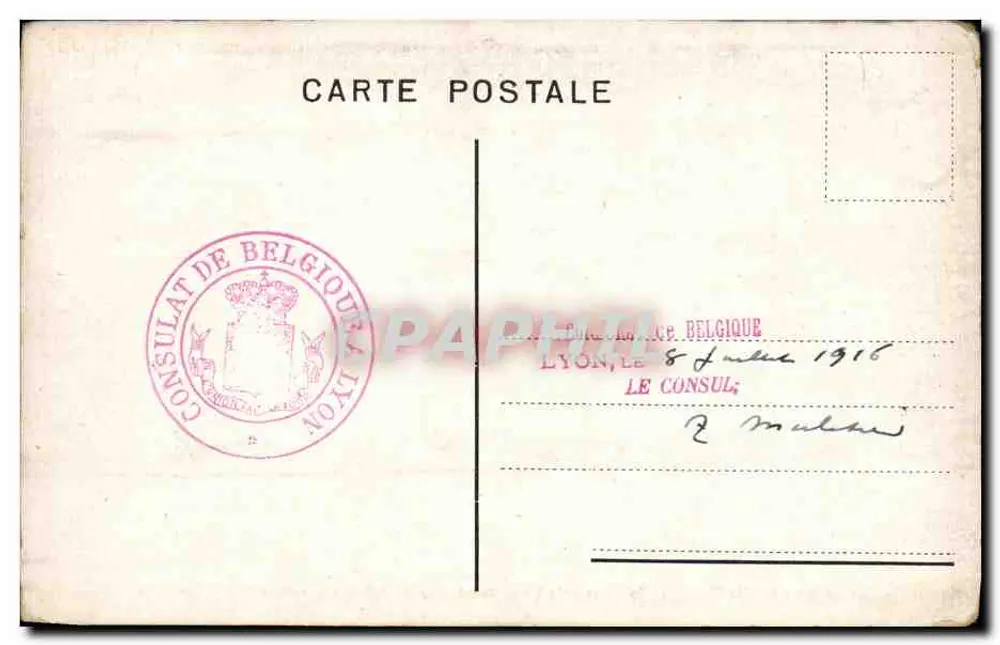 Königliche Familie Belgiens — Porträts der Mitglieder der königlichen Familie mit Wappen — Verlag nicht sichtbar - Rückseite