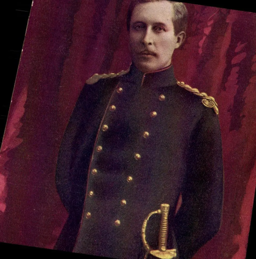 Retrato de um oficial em uniforme — editor não visível - Frente