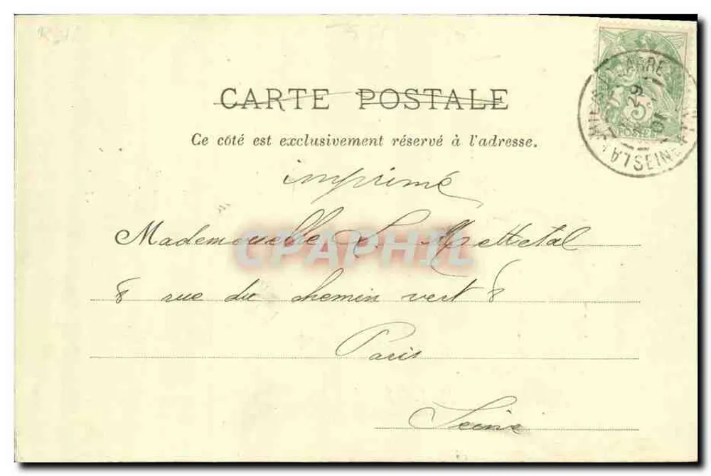 La mujer abogada — Tema: mujer abogada en bata, gesto explicativo — Gliché A. Morinet, Nancy, n°4 - Reverso