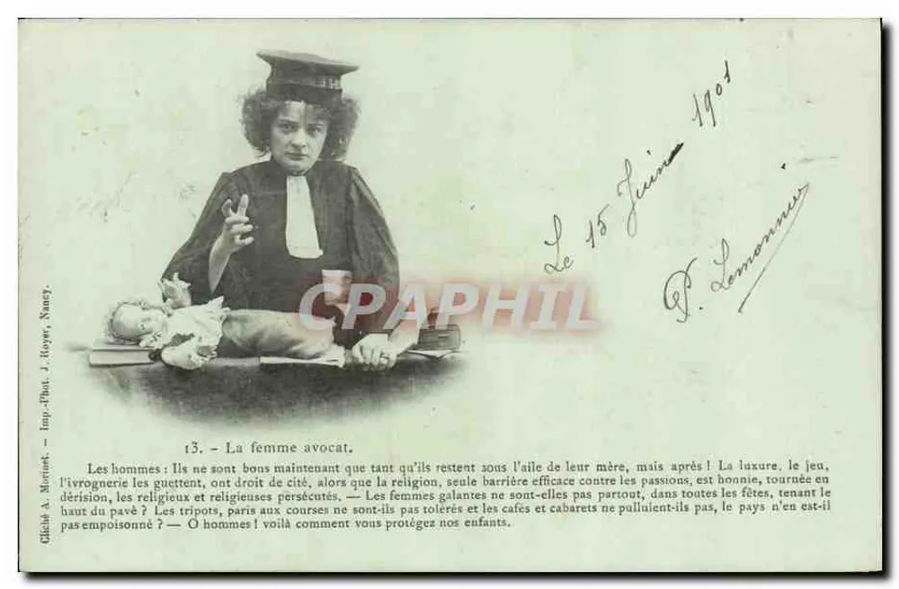 La mujer abogada — serie 13 — Imp. J. Royer, Nancy - Anverso