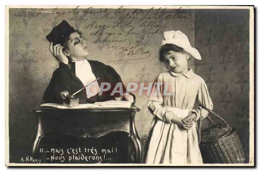 Woman and Child — Humorous Scene — A.N. Paris, n° II - Frente