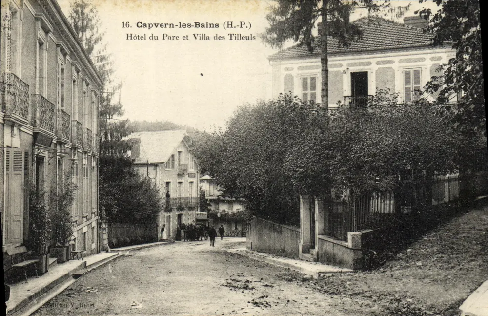 Capvern-les-Bains (H.-P.) — Hotel du Parc und Villa des Tilleuls — Verlag V. Lihet, n°16 - Vorderseite