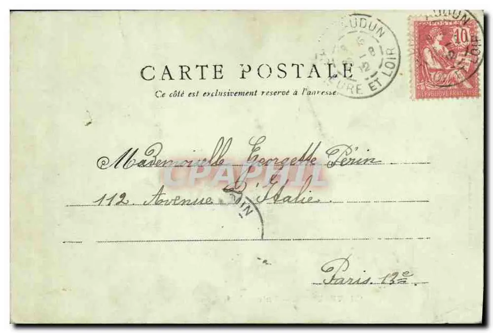 Châteaudun — Entrada do Castelo — L. Lusselet, Châteaudun - Verso