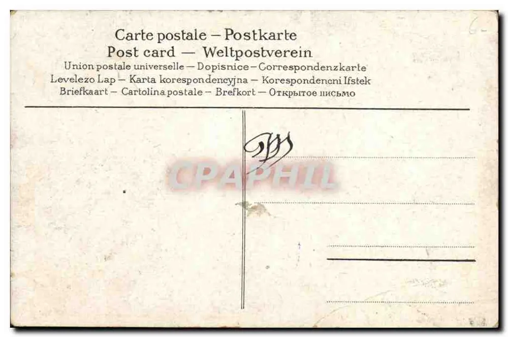 Trinker und Fisch — Karikatur von April — M. Lanoëlle - Rückseite