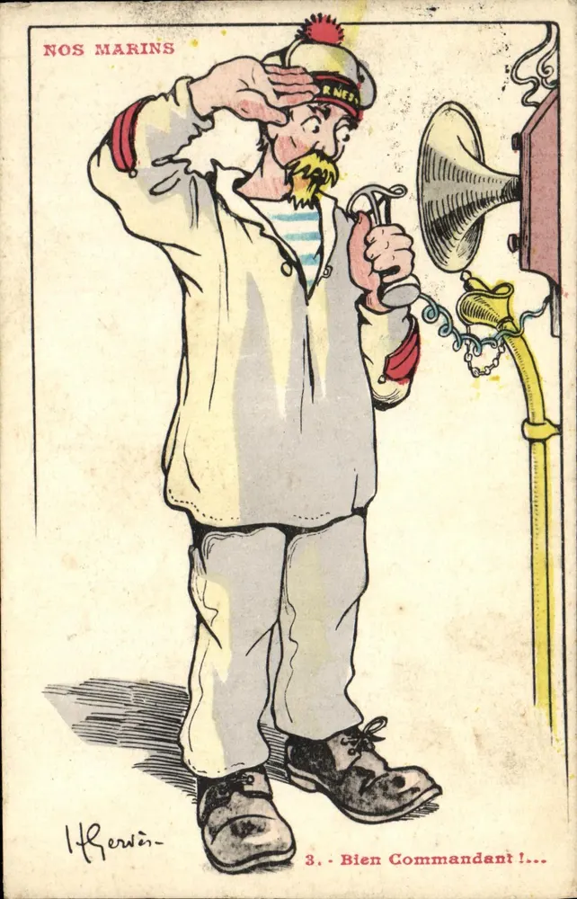 Unsere Matrosen — Karikaturen-Serie — I. Herwin, Nr. 3 - Vorderseite