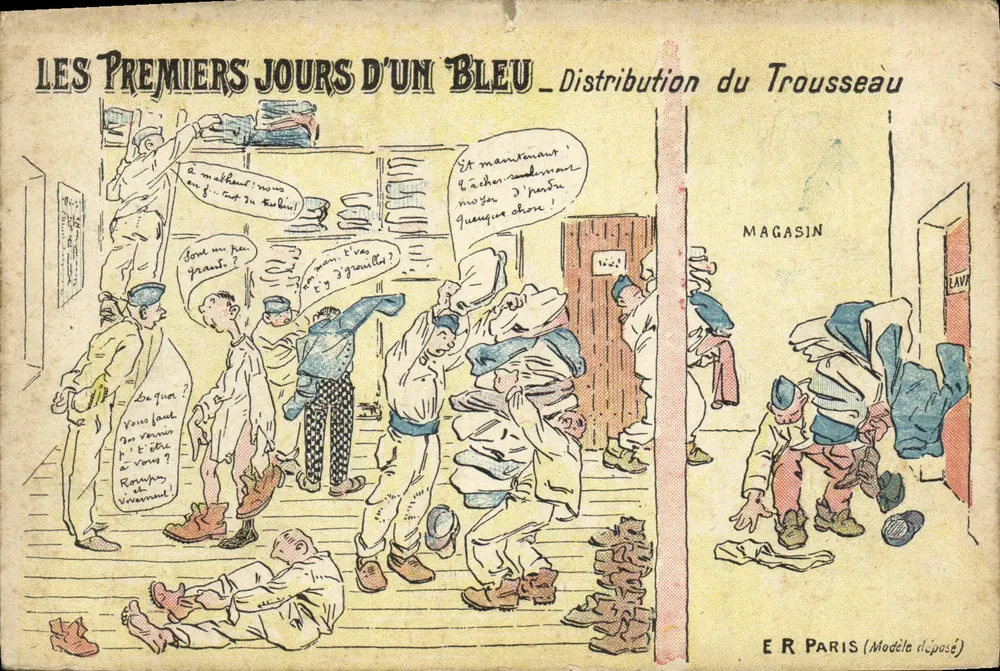 Die ersten Tage eines Blauen — Ausgabe des Uniformensets — E.R. Paris - Vorderseite