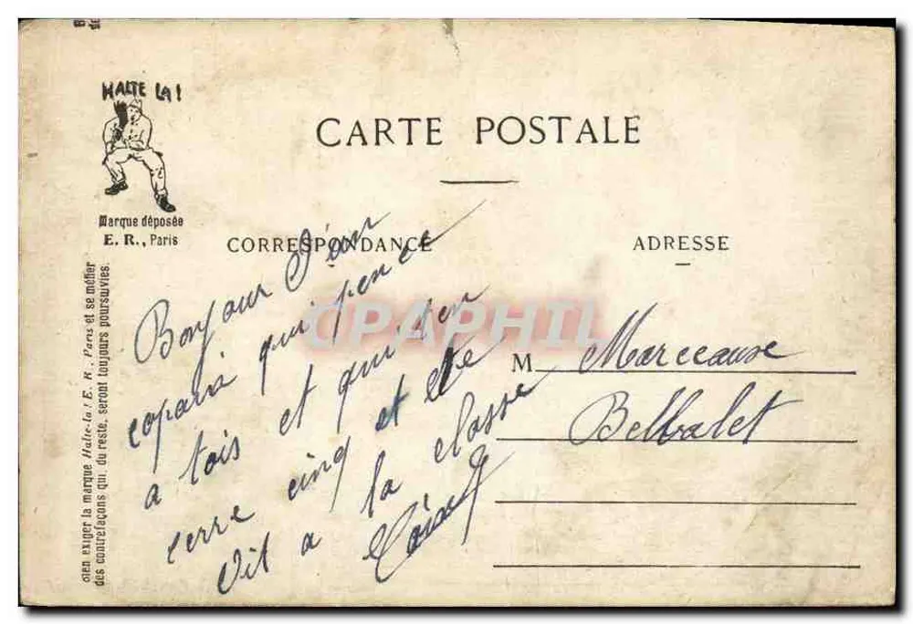 Die ersten Tage eines Blauen — Ausgabe des Uniformensets — E.R. Paris - Rückseite