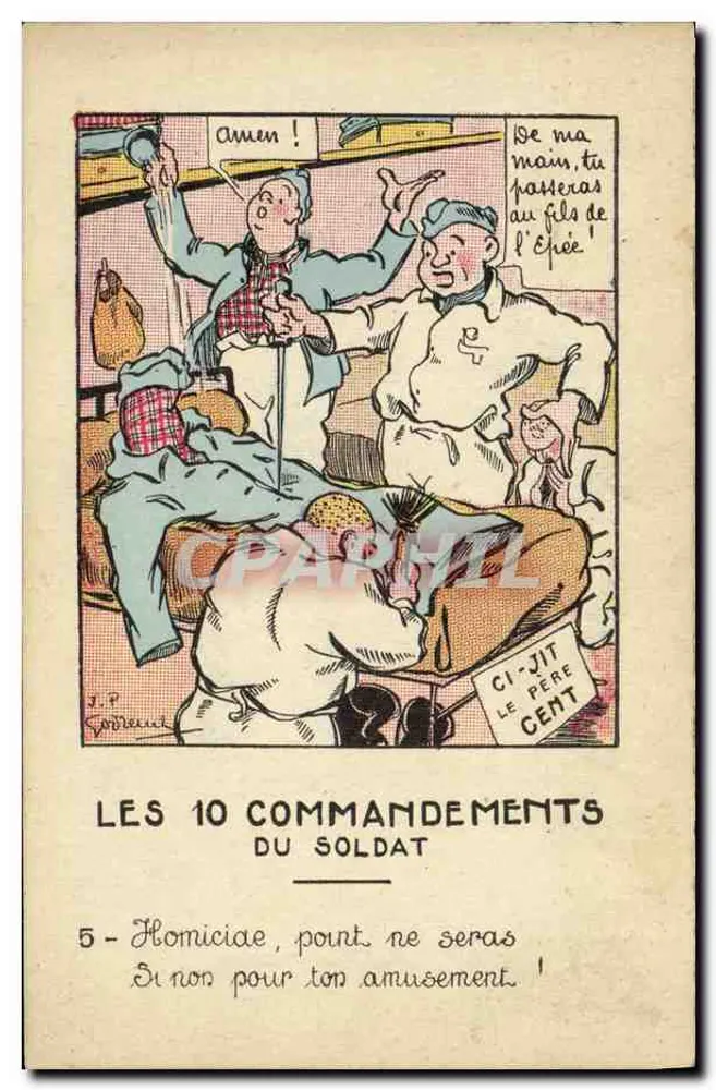 Os 10 Mandamentos do Soldado — 5º mandamento — J.P. Sandreux - Frente