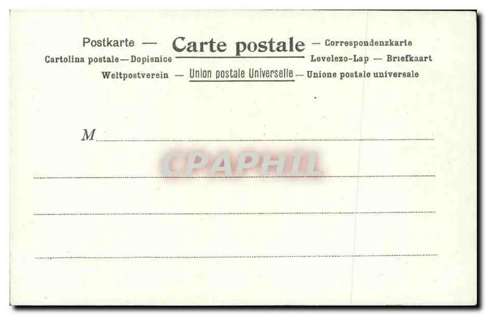 A La Poste no Brasil — ilustração de três personagens com bandeira brasileira — editor Henri Pires, Paris - Verso