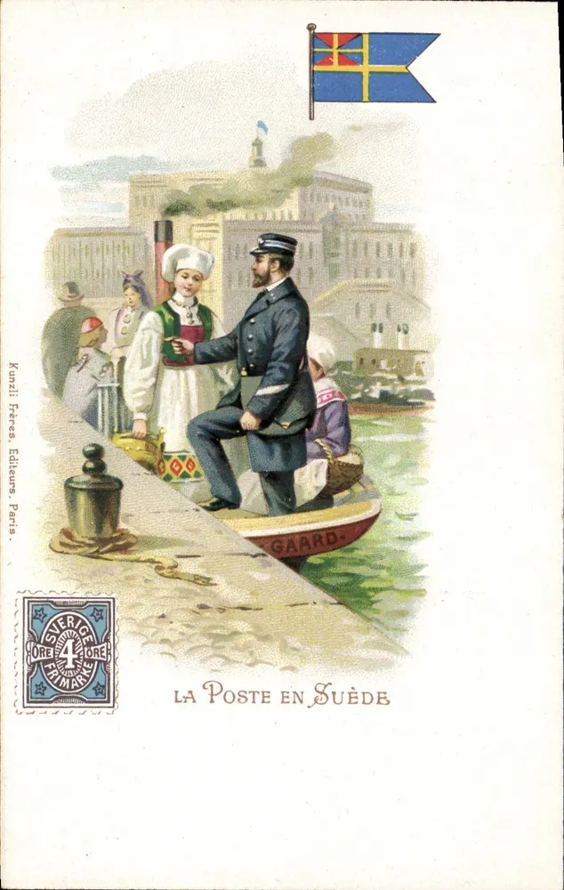 A Postagem na Suécia — Gaard — editor Konzli Frères, Paris - Frente
