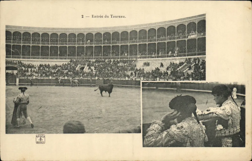Ingresso del toro — scena di corrida — RM&CO NANCY n°2 - Recto