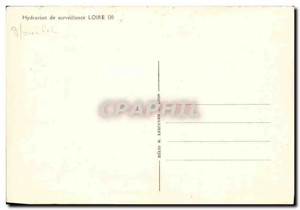 Aeromodelo de vigilancia LOIRE 130 — Editor Hélios M. Lesguyer, Lyon - Reverso