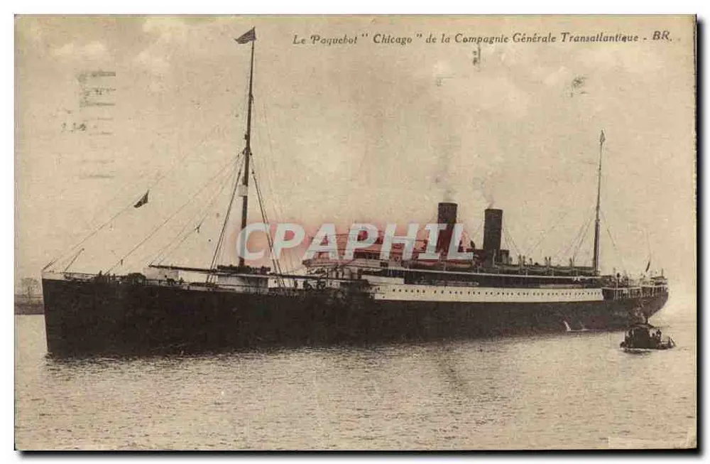 Der Dampfer "Chicago" der Compagnie Générale Transatlantique - BR. - Vorderseite