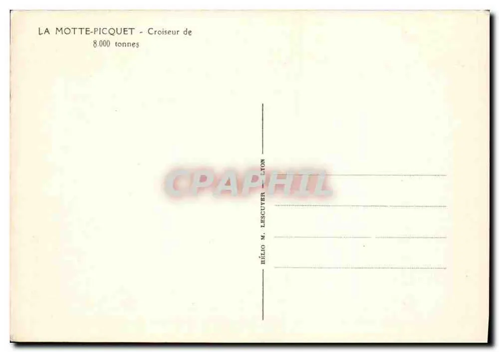 La Motte-Picquet - Kreuzer von 8.000 Tonnen — Verlag Hélio M. Lescuyer, Lyon - Rückseite