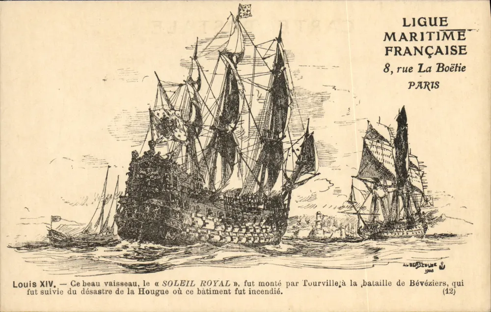O Sol Real — Luís XIV — Ligue Maritime Française - Frente
