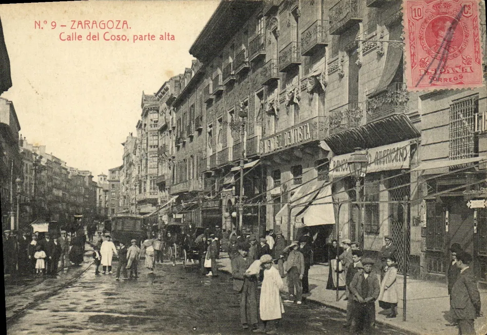 Zaragoza — Calle del Coso, parte alta — N.º 9 — editor no visible - Anverso