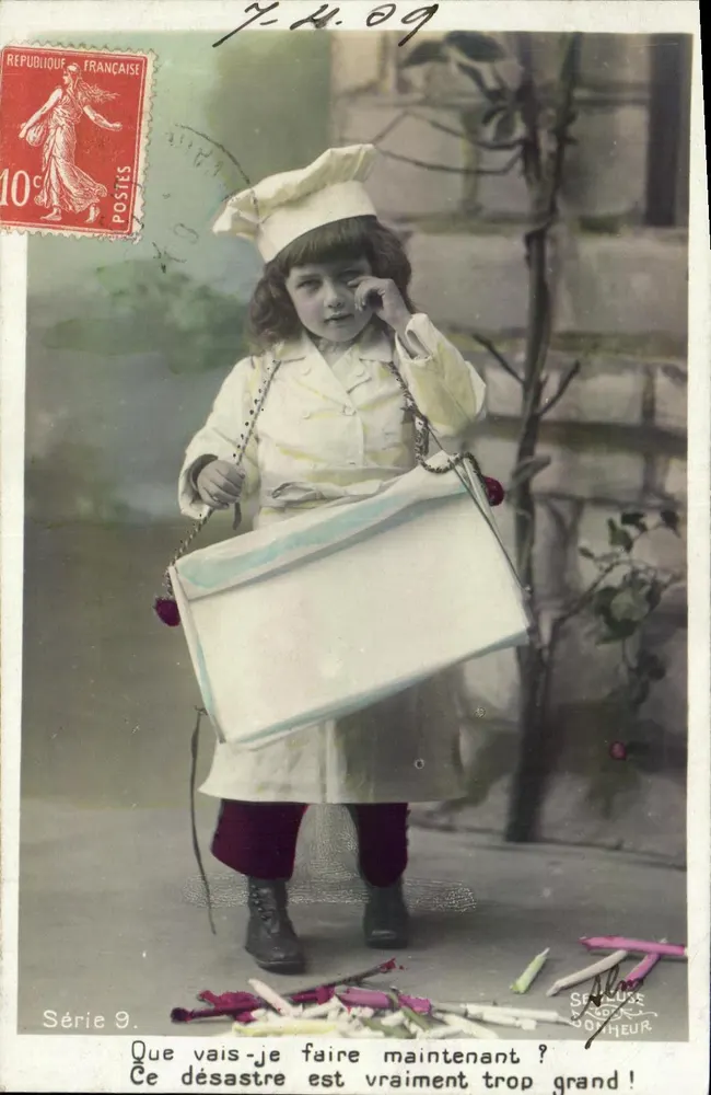 Kleine Mädchen in Kochkostüm — Serie 9 — Sépulcre & Co. (Sépulcre, 1909) - Vorderseite