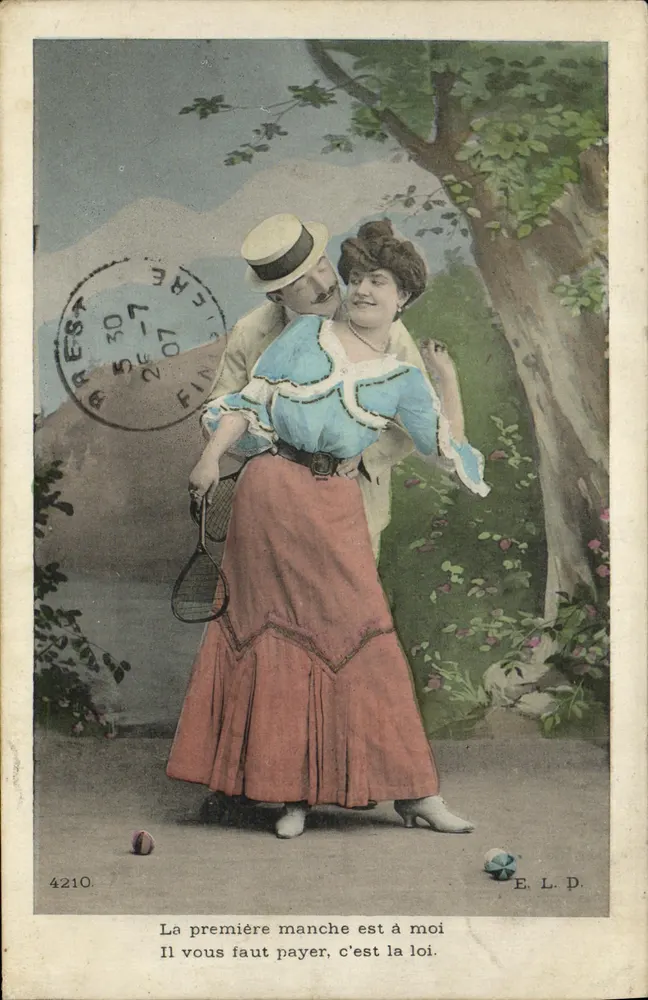Tennis-Spiele — amüsantes Paar — E.L.D. n°4210 - Vorderseite