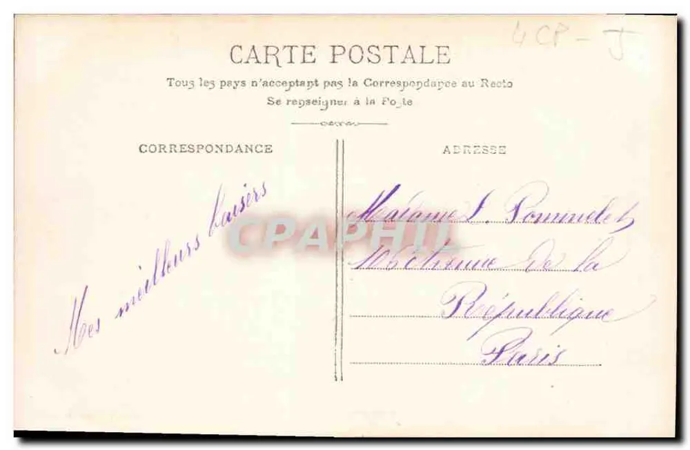 Liebendes Paar — Intime Szene — Paris, Verlag L.P. Nr. 3.080 - Rückseite