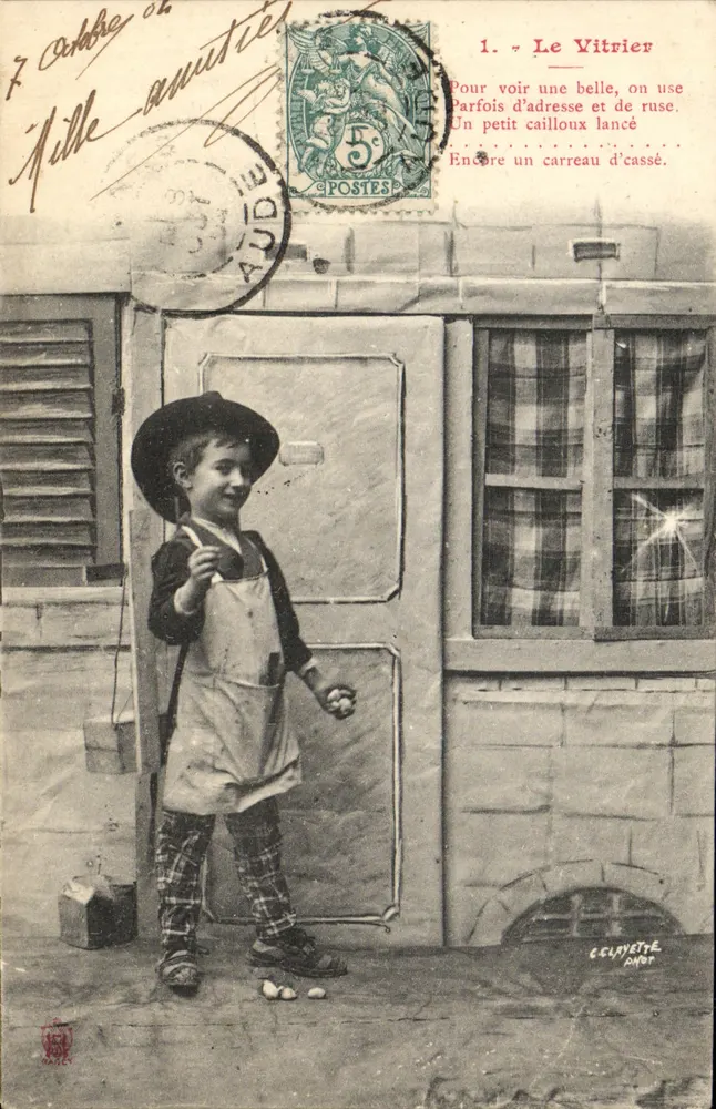 Le Vitrrier — Le petit cailloux lancé — C. Curyette, Aude - Recto