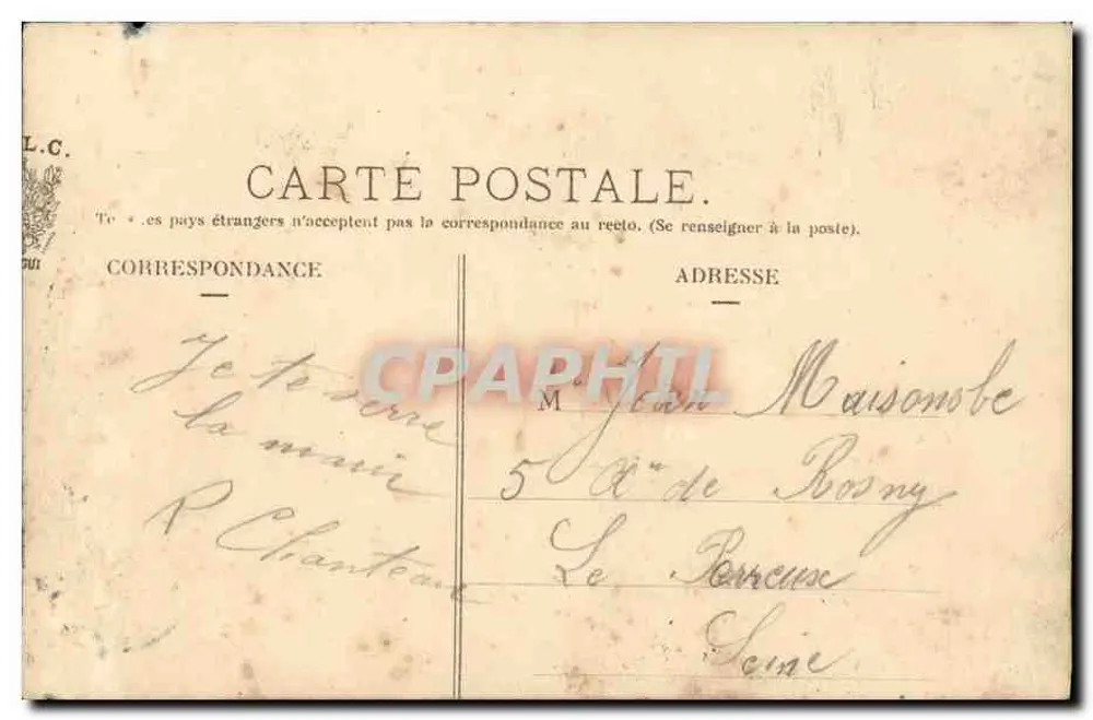 Repas de Noce — J. L. C. — n°77 - Verso