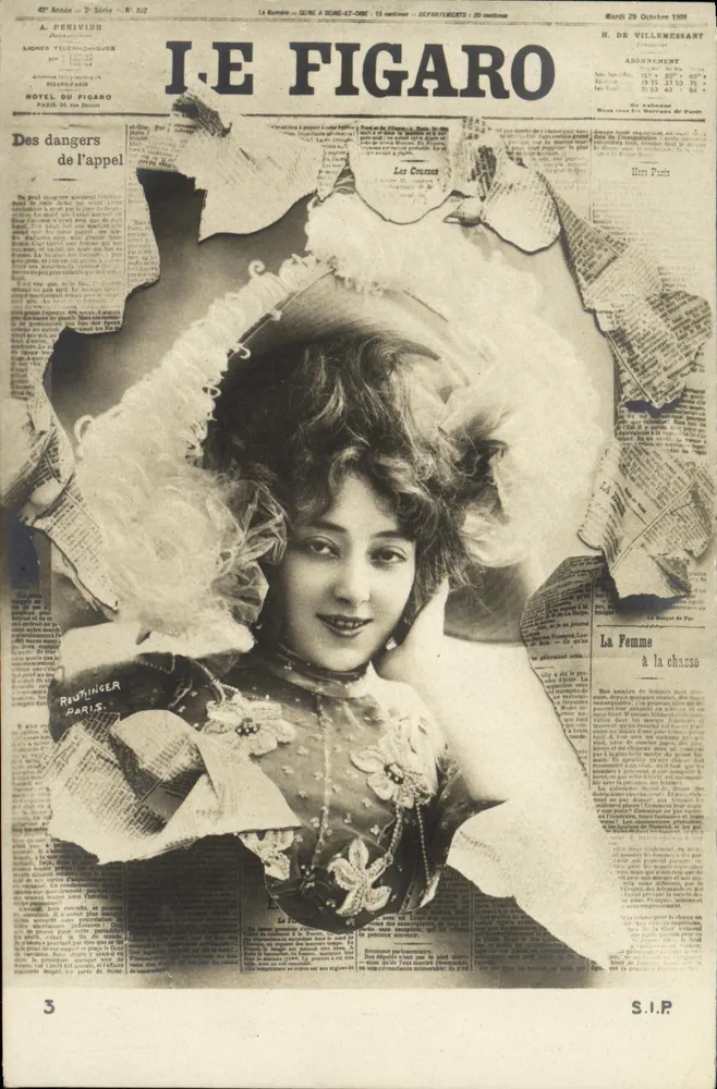 Frau beim Jagen — I.E. FIGARO — A. PERIVIER, Paris - Vorderseite
