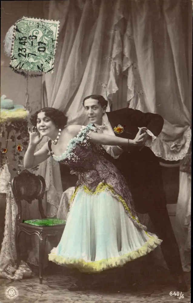 Tänzer auf der Bühne — Theater Szene — Neue Photographische Gesellschaft A.G. Steglitz, Berlin, n° 640/4 - Vorderseite