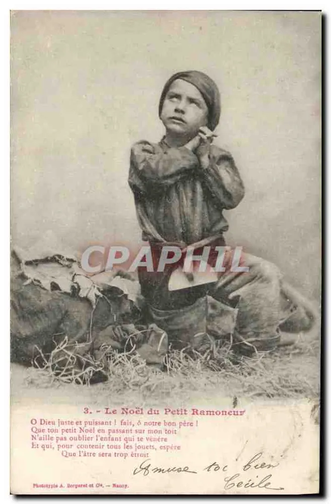 Weihnachten des Kleinen Schornsteinfegers — Phototypie A. Bergaret et Cie — Nancy, Nr. 3 - Vorderseite