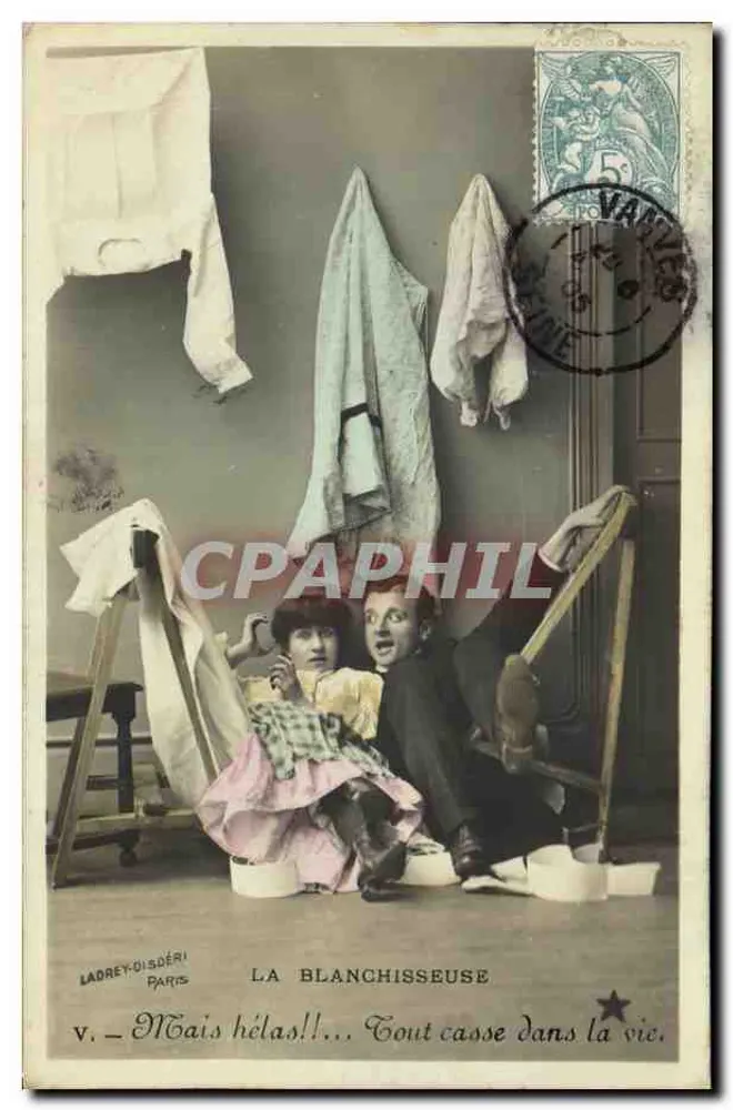 Die Wäscherin — komische Szene — Ladrey-Disdéri, Paris, Serie Nr. 921 - Vorderseite