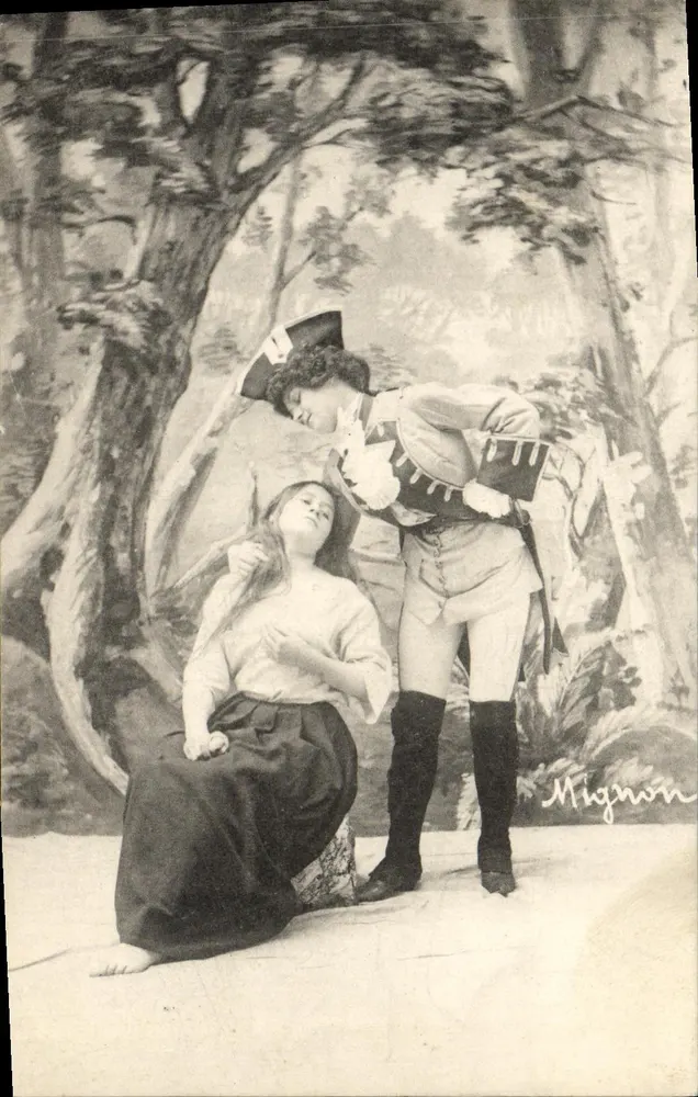Theaterszene — Soldat und Frau — Mignon - Vorderseite