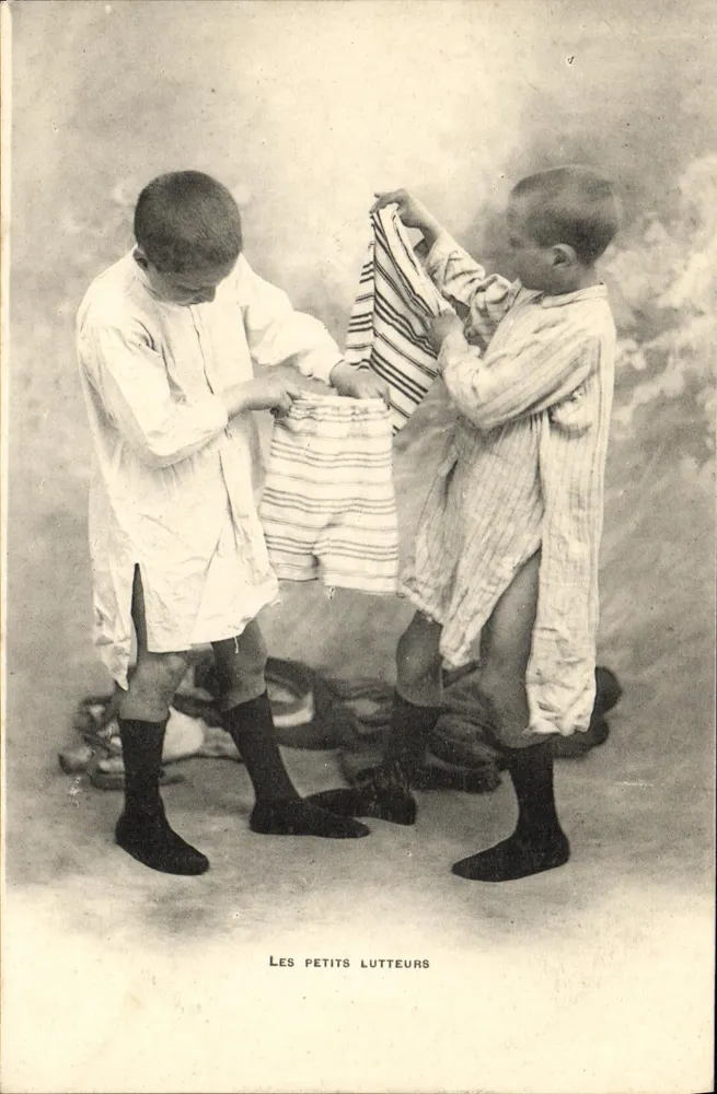 Die kleinen Wrestler — Studio-Szene — Phanélyon, A. Berger, Paris, Rue Théard - Vorderseite