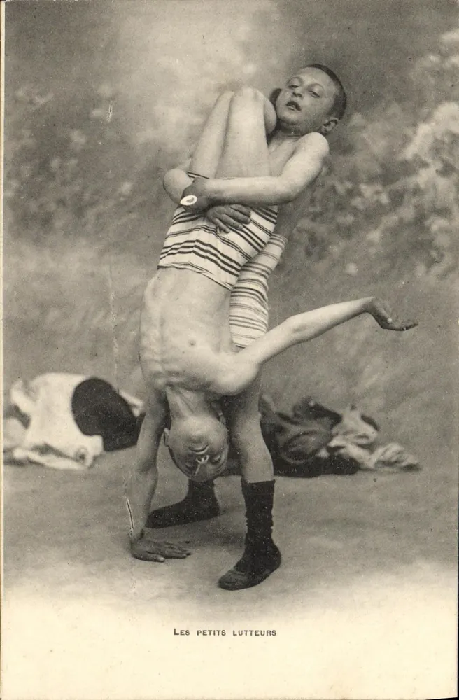 Die Kleinen Wrestler — Kampfszene — Verlag Principe & Burger (Paris) - Vorderseite