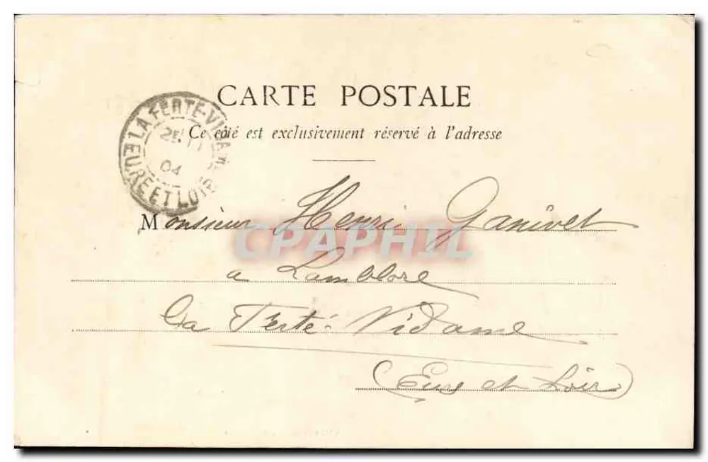 Le Petit Chiffonnier — portrait d'un jeune garçon en costume de chiffonnier avec panier et lanterne — Phototype A. Bernard, NANCY - Rückseite