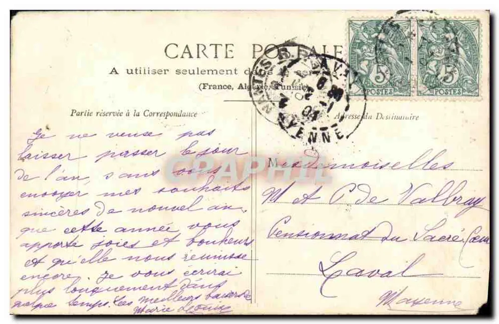 Kleiner Postbote — WeihnachtsSzene — Verlag L. B. de Nantes - Rückseite