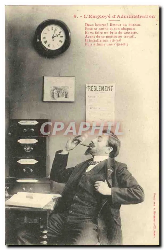 Der Büroangestellte — Serie 4 — Phototype A. Evrard, Nancy - Vorderseite