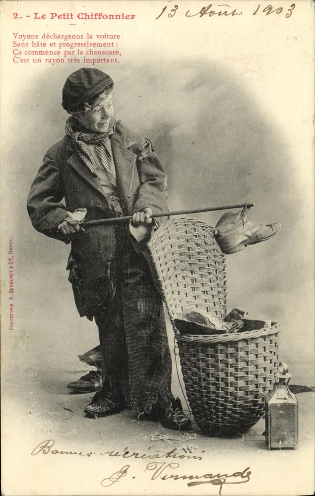 Der kleine Papierverkäufer — Kommerzieller Gegenstand — Phototype A. Bergeret & Cie, Nancy - Vorderseite