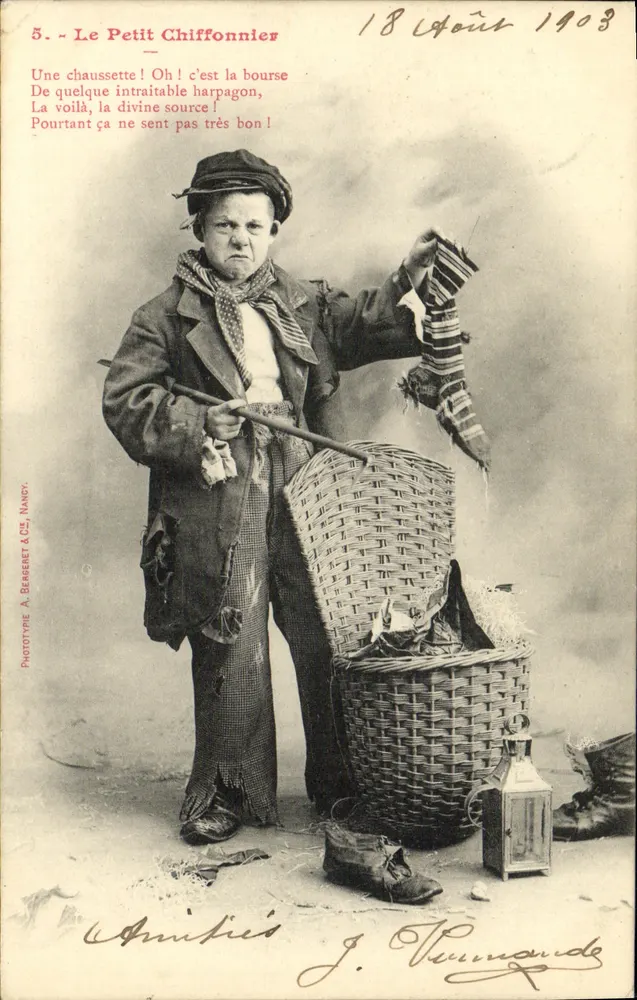 Der kleine Papierverkäufer — Phototype A. Bergeret & Cie, Nancy, n°5 - Vorderseite
