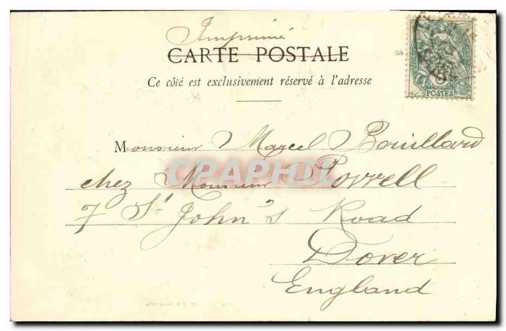 Der Kleine Papierverkäufer — Humorvoller Gegenstand mit Frage zu einem Instrument — Phototype von Berthet & Cie, Nancy, Nr. 6 - Rückseite