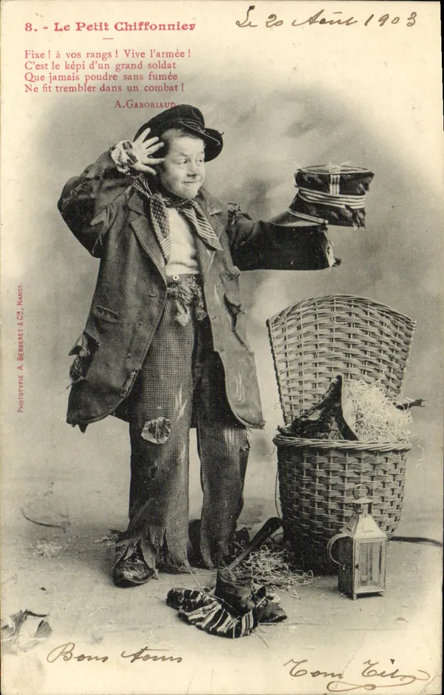 Der Kleine Papierverkäufer — Theater-Szene — Phototype A. Bernenet, Nancy, Nr. 8 - Vorderseite